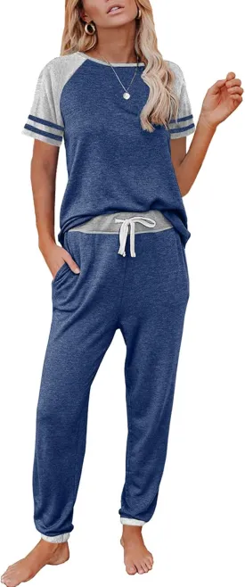 AUTOMET 2 Piece Lounge Sets For Women Summer Pajamas Two Piece Set Travel Outfits Lingerie Sleep Loungewear Matching Clothing