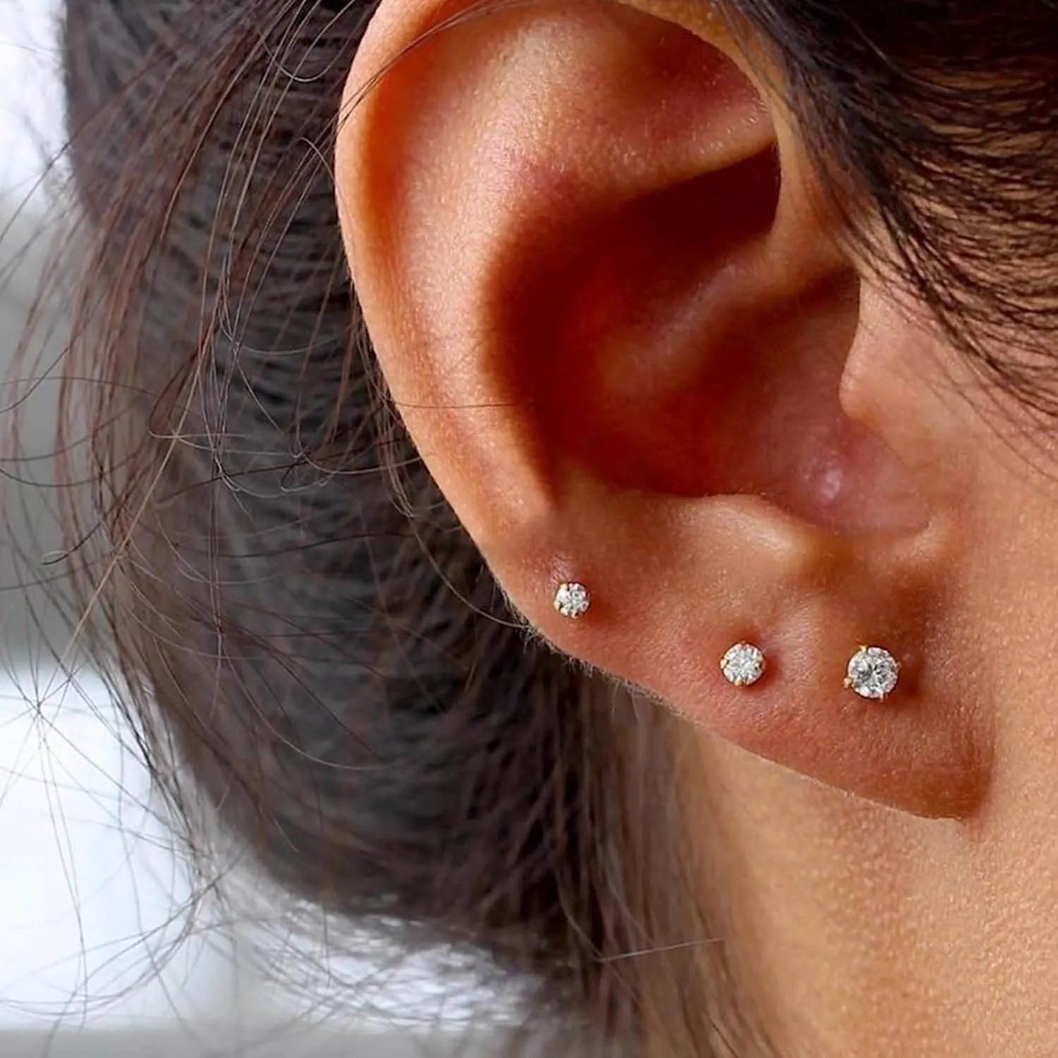 AVYRING 20g Flat Back Stud Earrings for Women Hypoallergenic Stainless Steel Helix Cartilage Second Hole Earrings Studs for Women Men All Day Comfort Gold Silver