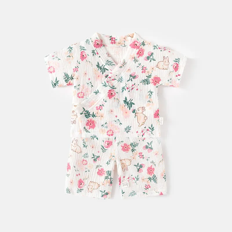 Baby 2-Piece Bear Strawberry Pajamas Set