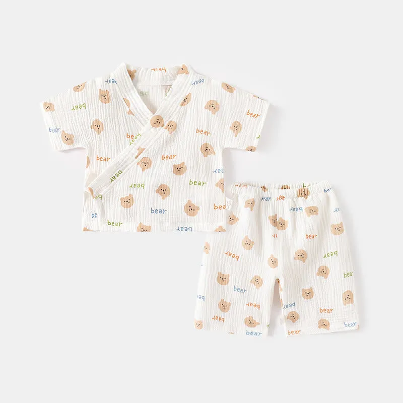 Baby 2-Piece Bear Strawberry Pajamas Set
