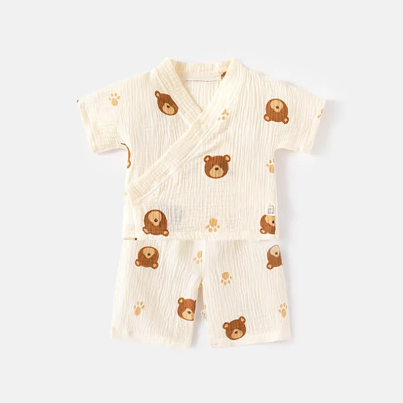 Baby 2-Piece Bear Strawberry Pajamas Set
