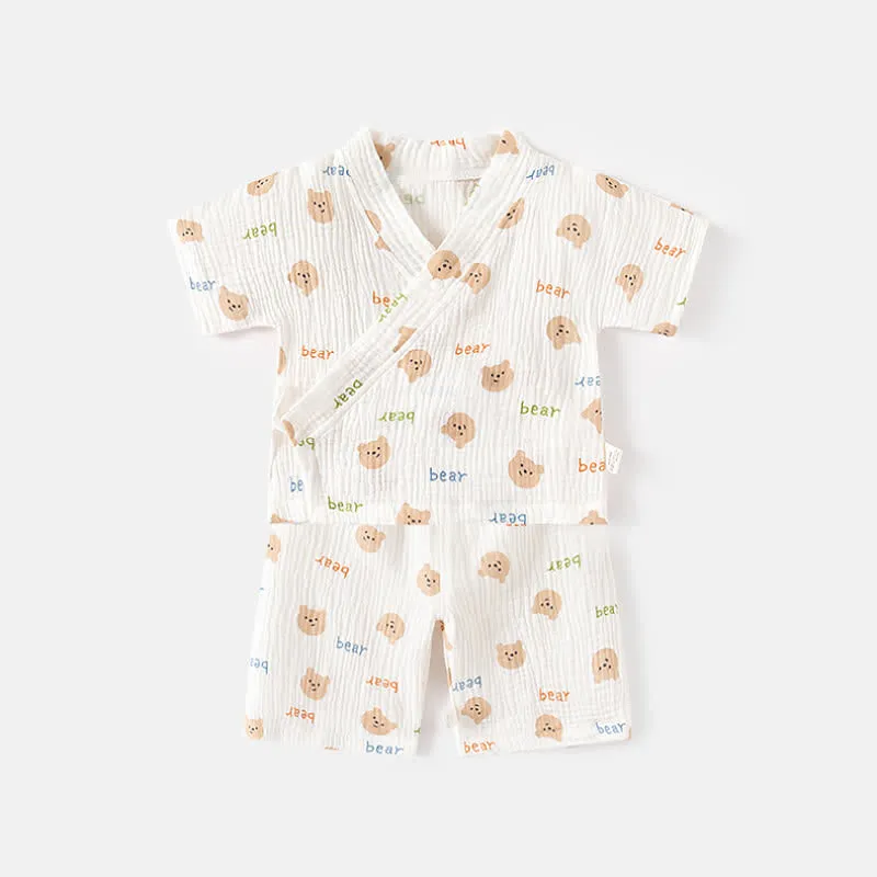 Baby 2-Piece Bear Strawberry Pajamas Set