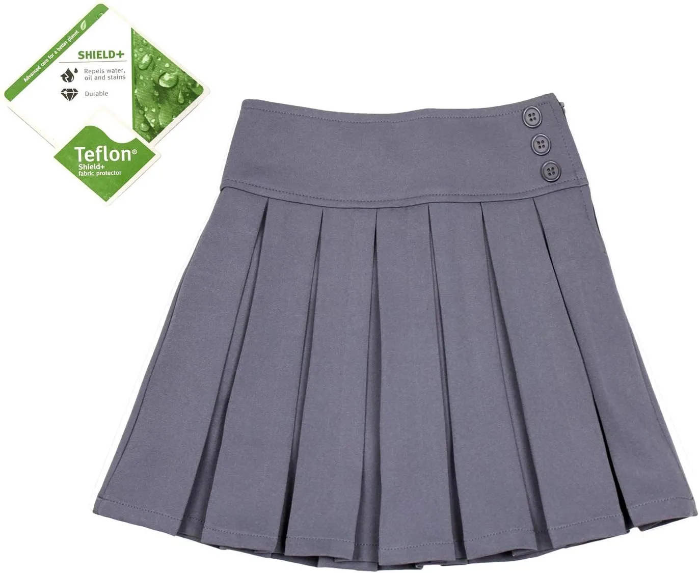 Bienzoe Girls School Uniform Skirt: Kids Adjustable Waist Stretchy Pleated Skort