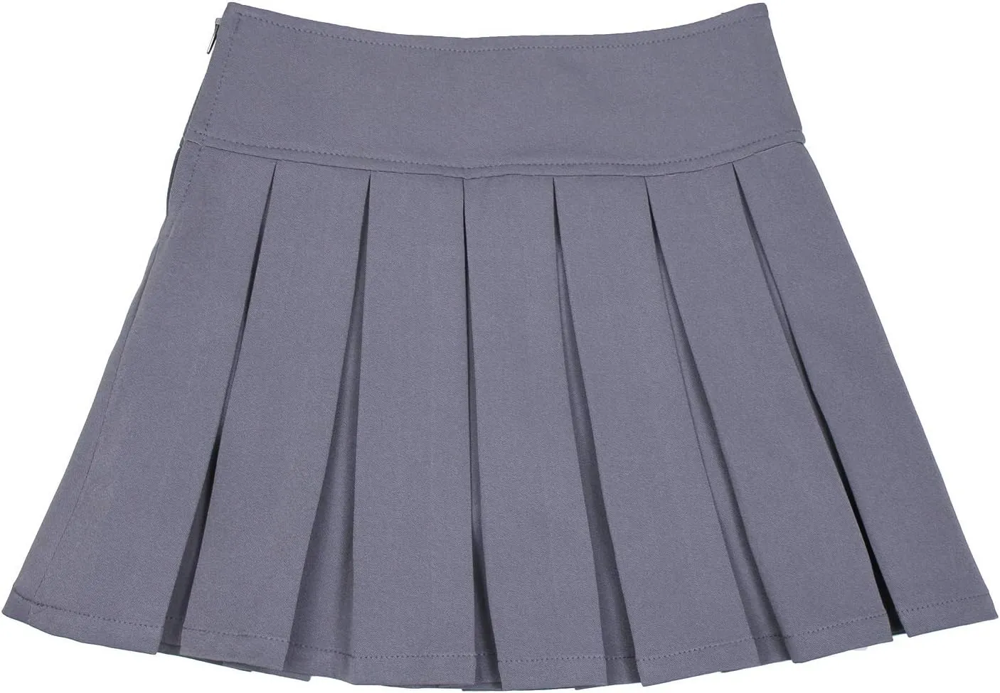 Bienzoe Girls School Uniform Skirt: Kids Adjustable Waist Stretchy Pleated Skort