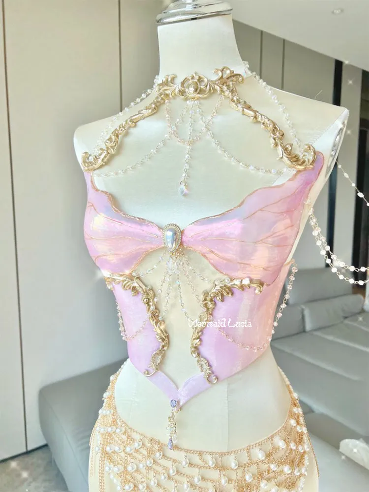 Cherry Blossom Love Resin Mermaid Corset Bra Top Cosplay Costume Patent-Protected