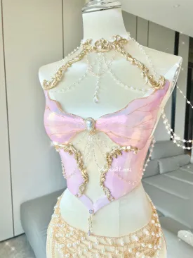 Cherry Blossom Love Resin Mermaid Corset Bra Top Cosplay Costume Patent-Protected