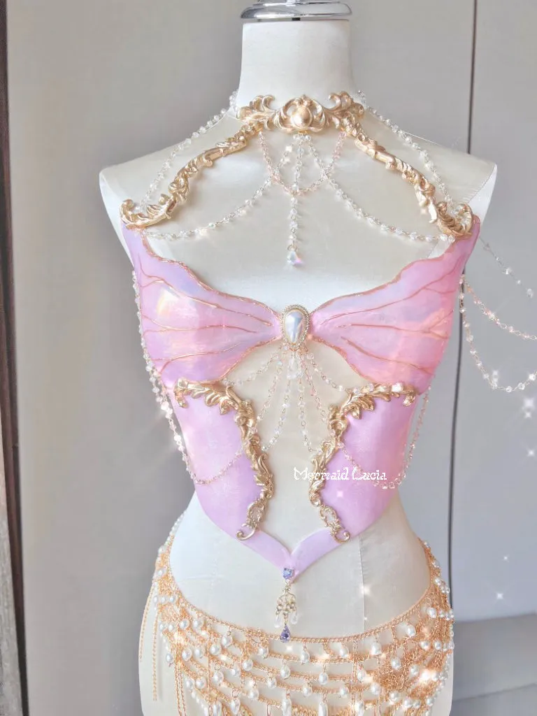 Cherry Blossom Love Resin Mermaid Corset Bra Top Cosplay Costume Patent-Protected