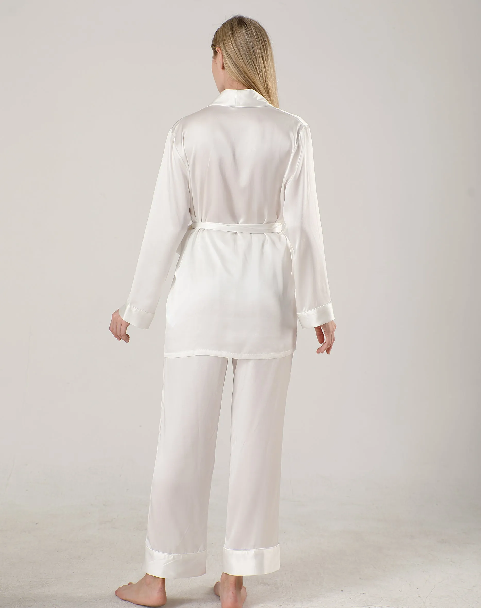 Chic Women's Silk kimono Pajama Set