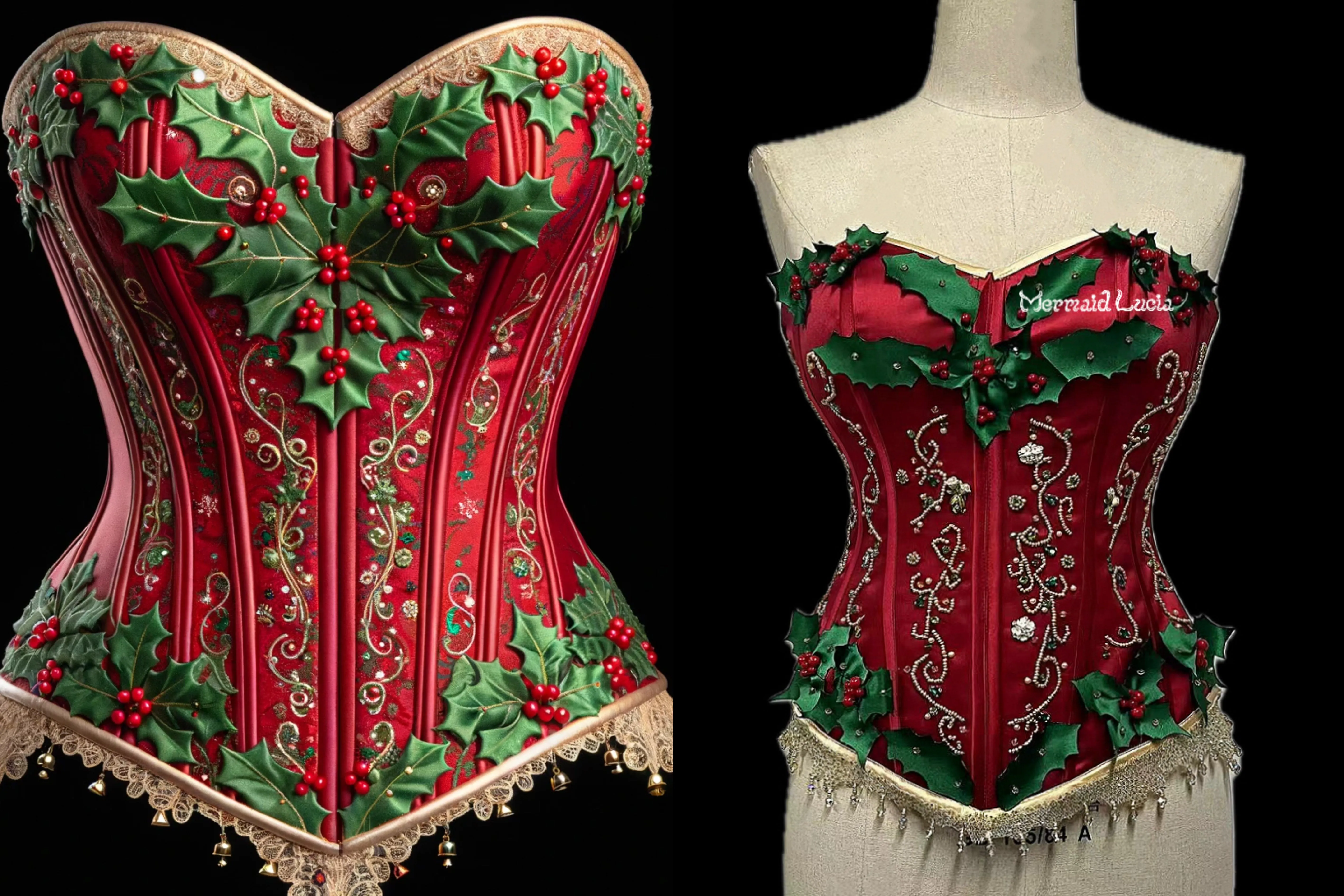 Christmas Beauty Luxurious Waist-Cinching Corset Garment Top Bodice Bustier Girdle