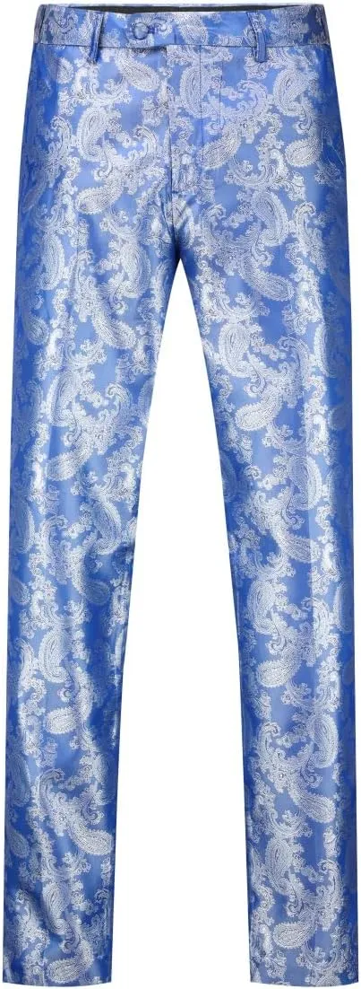 Cloudstyle Mens 2 Piece Paisley Dress Suit One Button Party Wedding Blazer Pants Sets