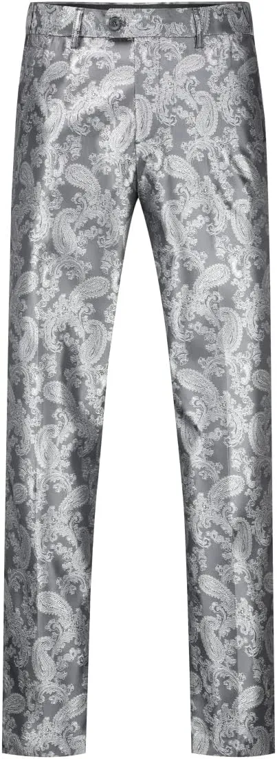 Cloudstyle Mens 2 Piece Paisley Dress Suit One Button Party Wedding Blazer Pants Sets