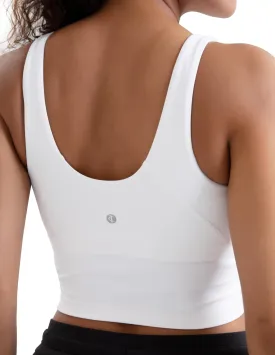 Colorfulkoala Dreamlux Womens Padded Sports Bra High Neck U-Back Yoga Running Workout Athletic Tank Top with Removable Cups