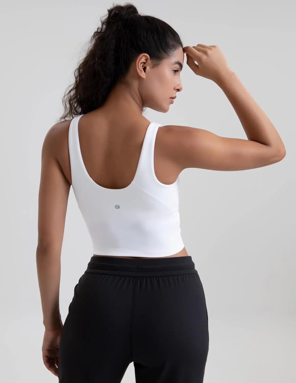 Colorfulkoala Dreamlux Womens Padded Sports Bra High Neck U-Back Yoga Running Workout Athletic Tank Top with Removable Cups