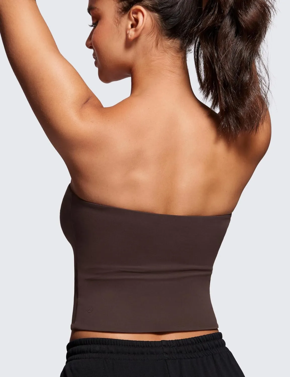 CRZ YOGA Butterluxe Double Lined Tube Tops for Women Going Out Crop Sleeveless Tank Bandeau Strapless Casual Shirts