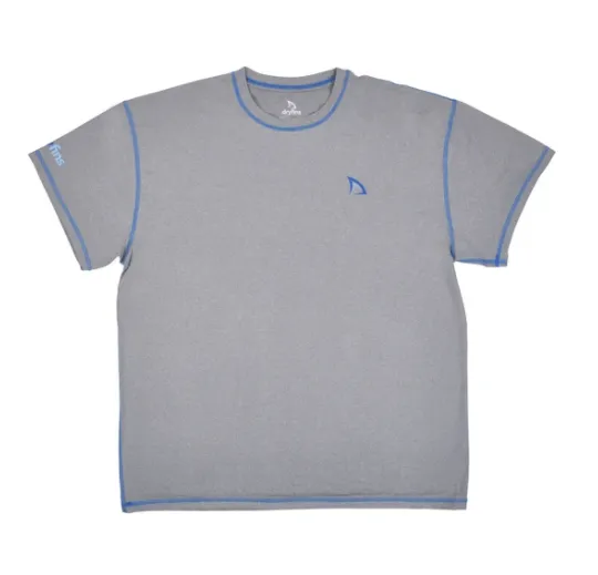 DryFins Gray Short Sleeve Rash Guard | Youth Size Swim Shirt