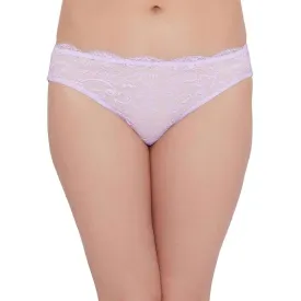 Essential Lace Low Waist Low Coverage Bridal Wear Lace Bikini Panty - Lavender