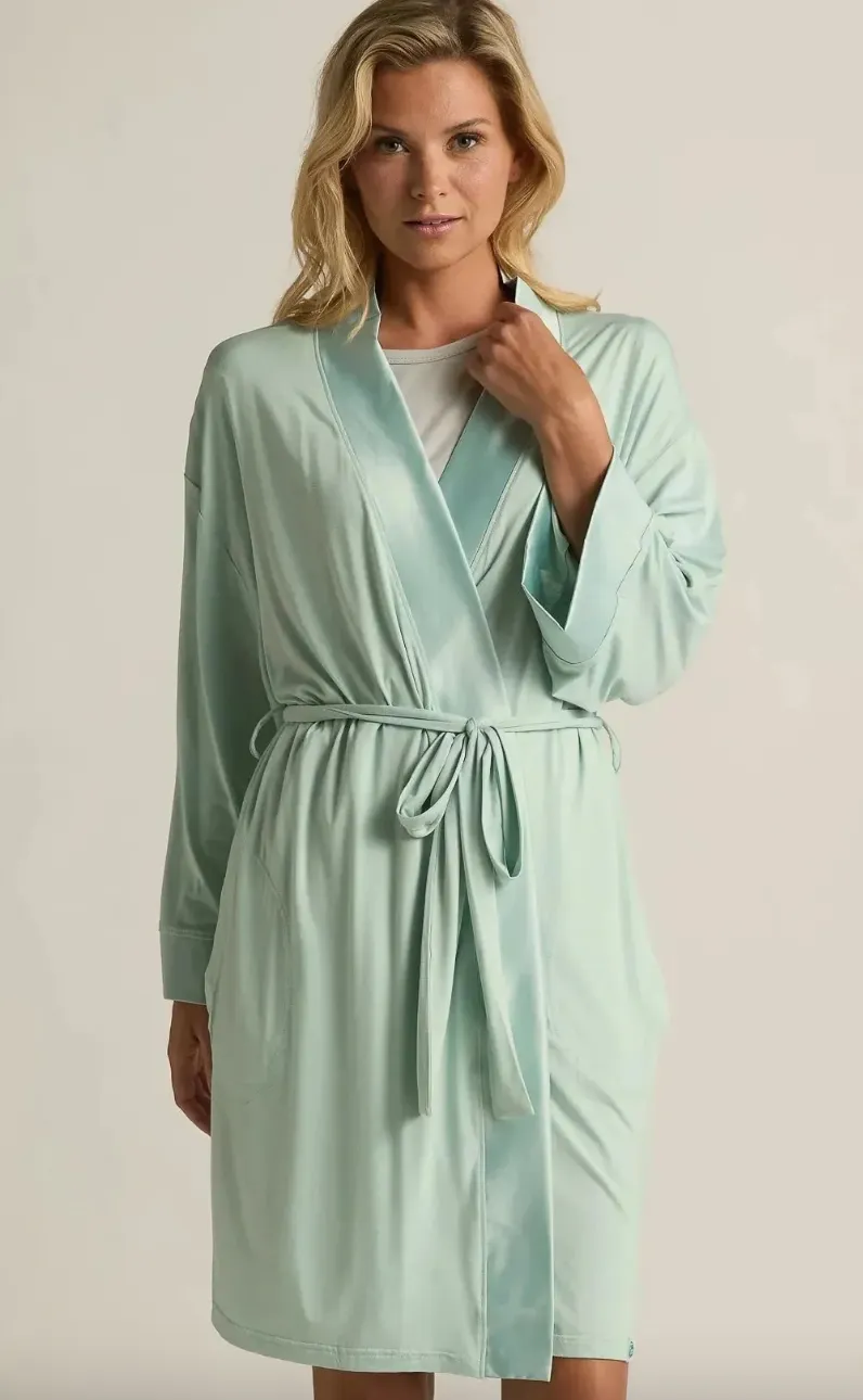 Faceplant Dreams Kimono Robe Aqua