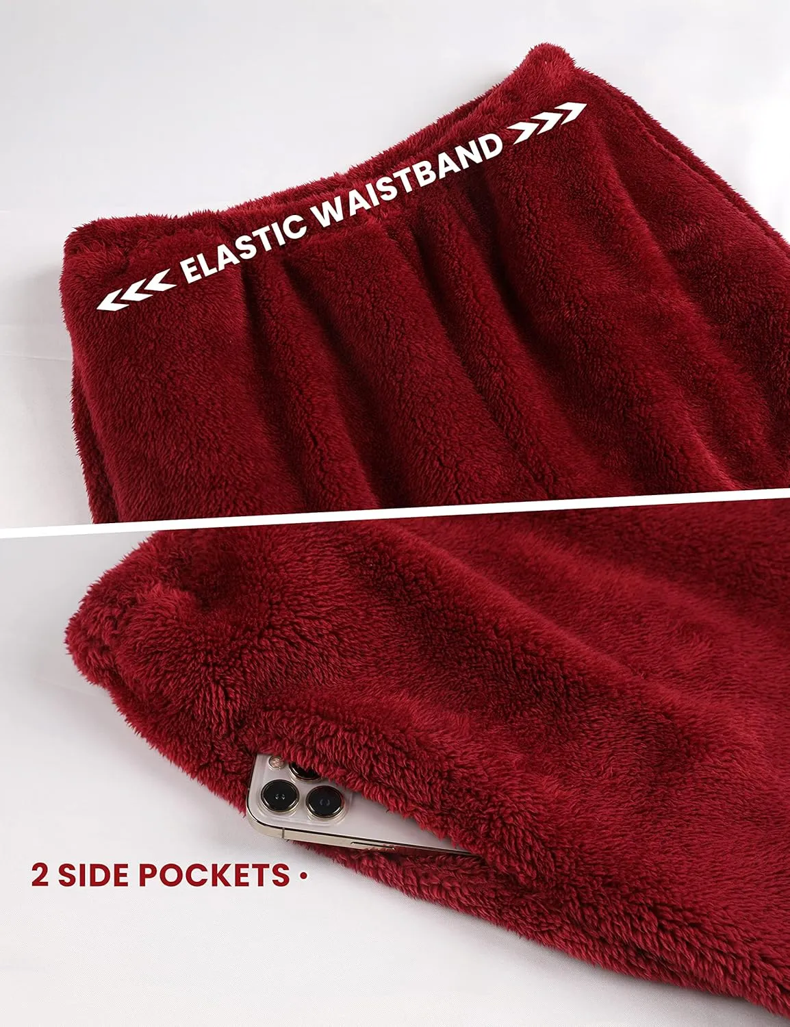 Faleave Womens Winter Fluffy Pajamas Set Warm Fleece Pants Pullover Plush Sleepwear
