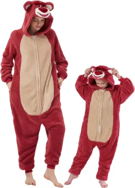 GONAAP Adult Onesie Pajamas Sherpa Animal One Piece Cosplay Costume for Women Men