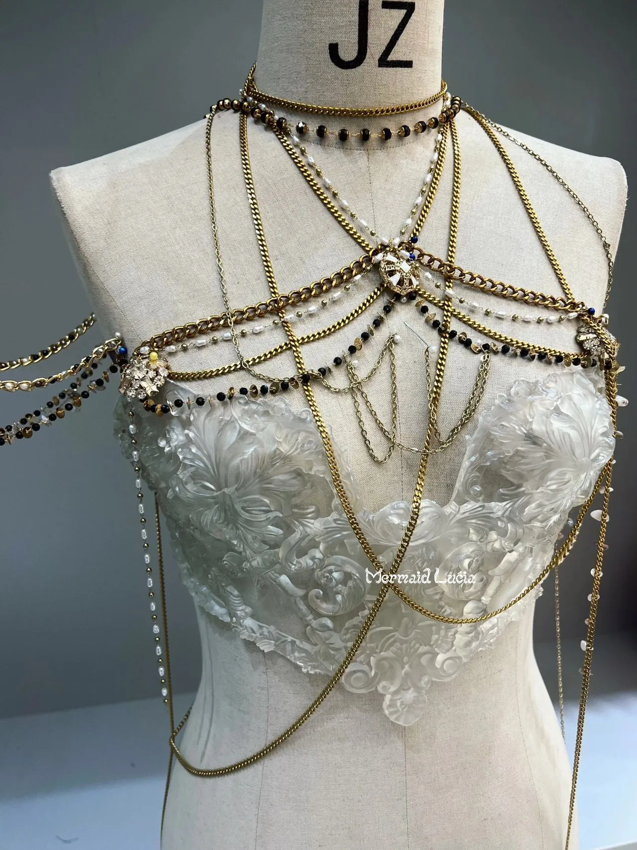 Jibaro Banshee Resin Mermaid Corset Bra Top Cosplay Costume Patent-Protected