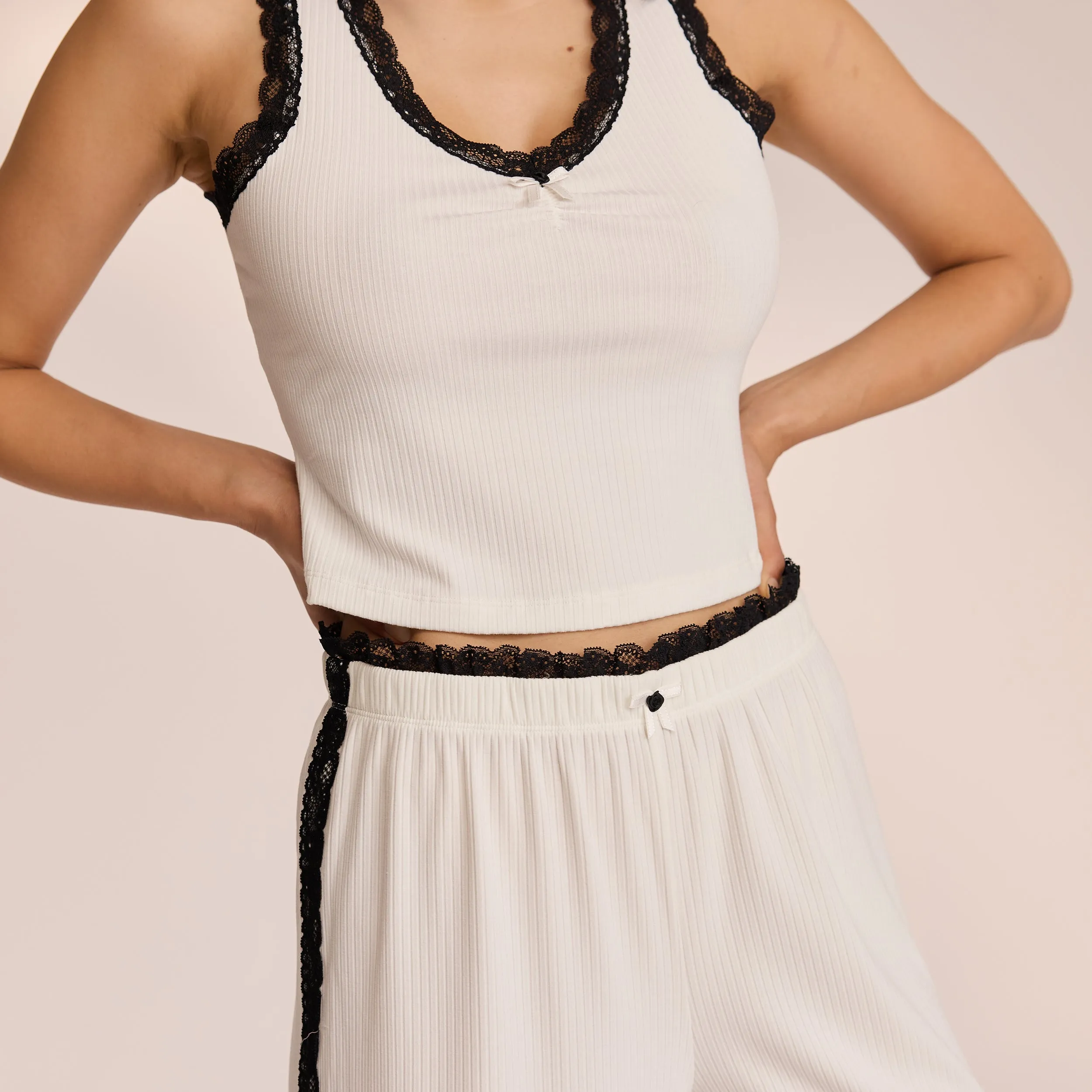 Lace Pajama Pants - White