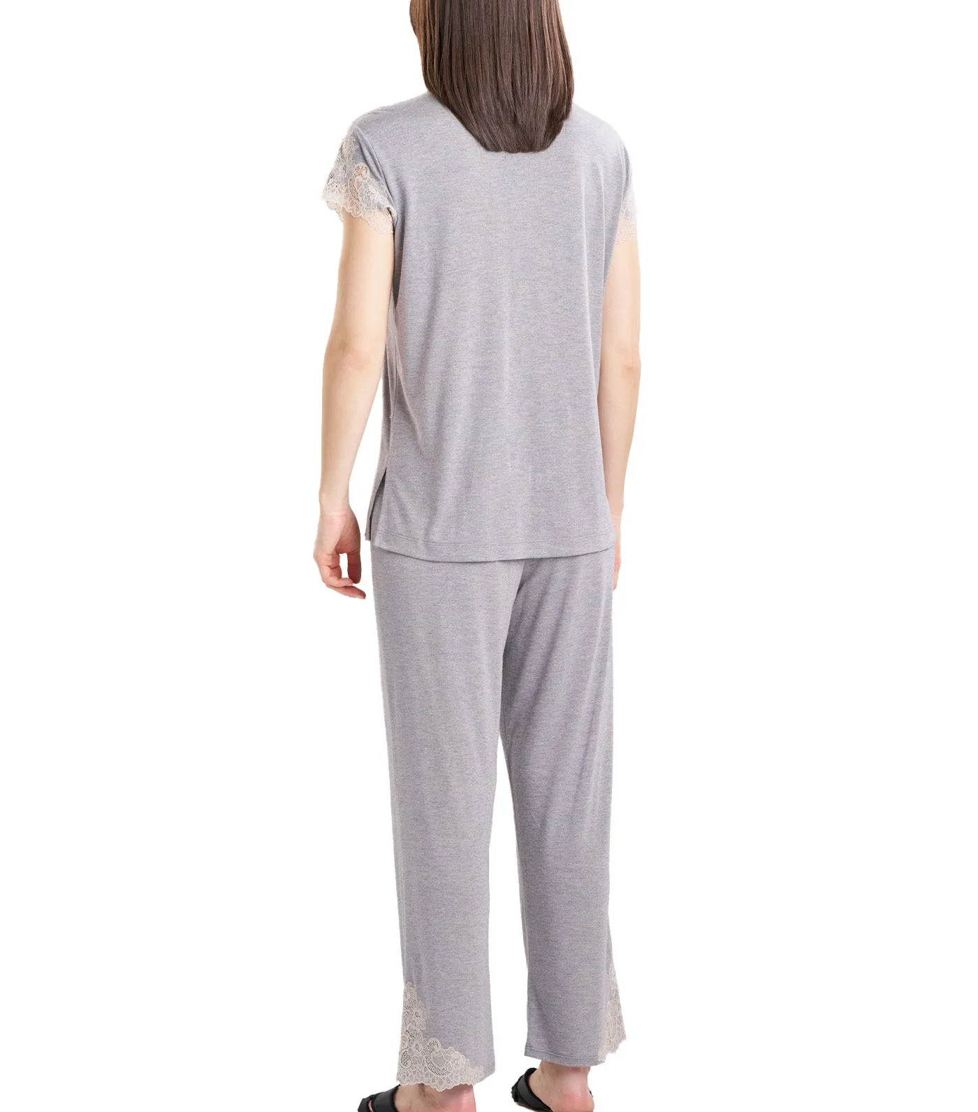 Luxe Shangri-La PJ Set Heather Gray