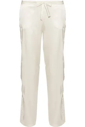 Macaroon Delight Lace-trimmed silk-blend satin pyjama pants