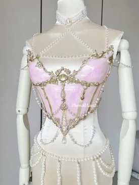Mermaids Princess Amethyst Marble Resin Mermaid Corset Bra Top Cosplay Costume Patent-Protected