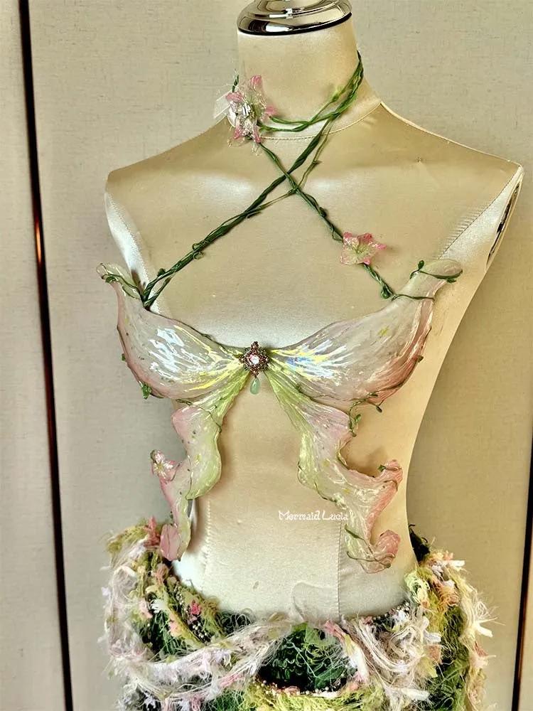 Nature Sprite Blossom Fairy Resin Mermaid Corset Bra Top Cosplay Costume Patent-Protected