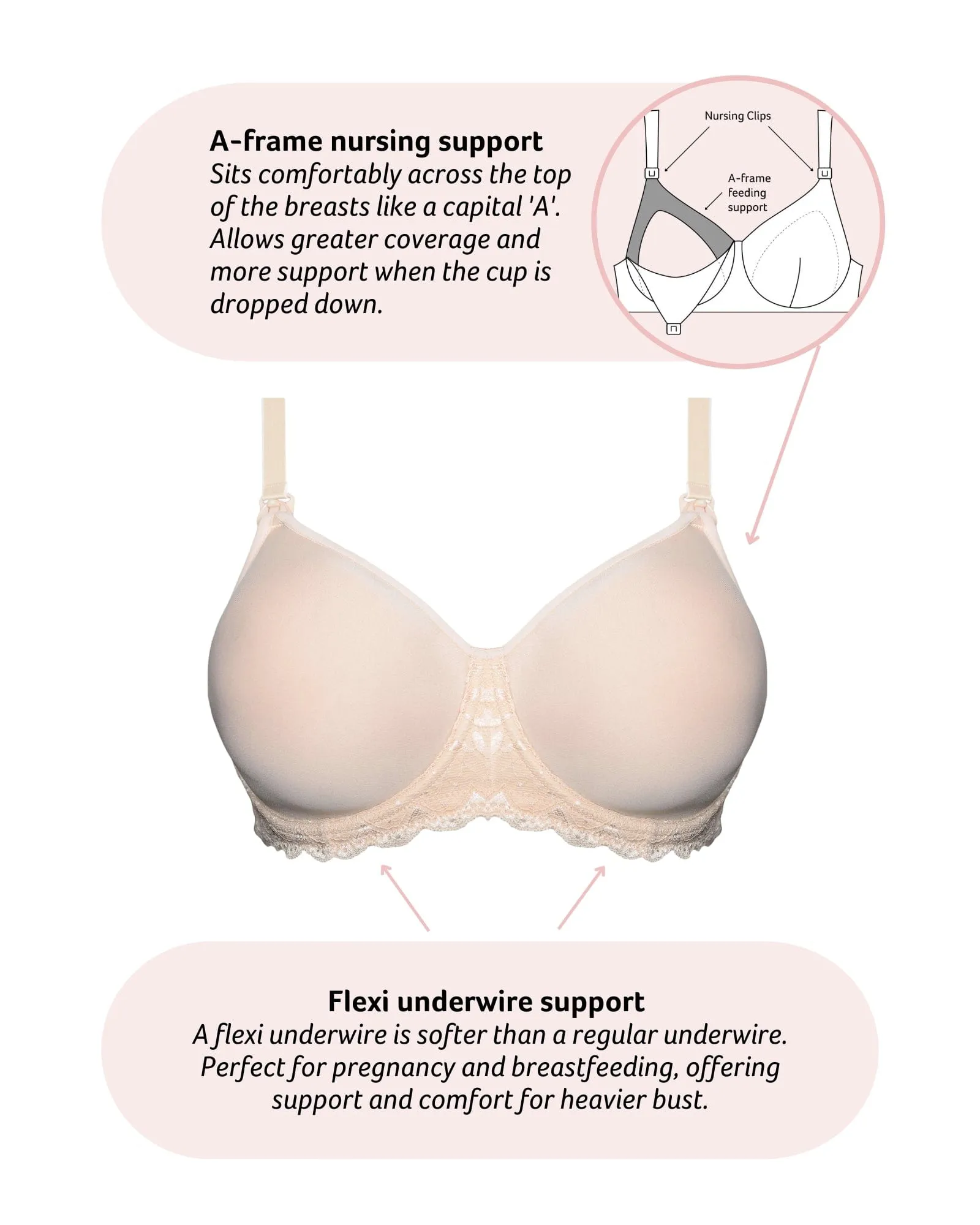 Obsession Contour T-Shirt Nursing Bra - Almond