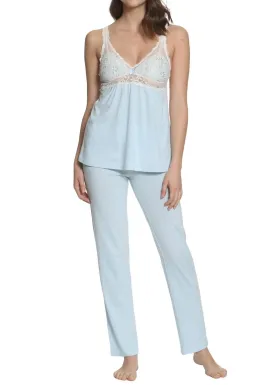 Penelope Tank Camisole Full Length Pant Pj Set in Starlight Blue