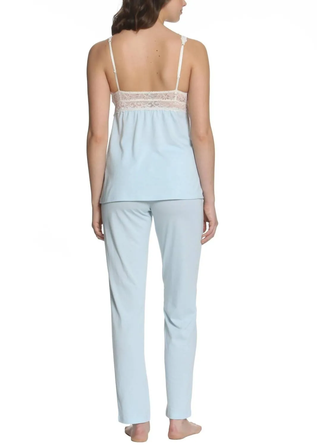 Penelope Tank Camisole Full Length Pant Pj Set in Starlight Blue