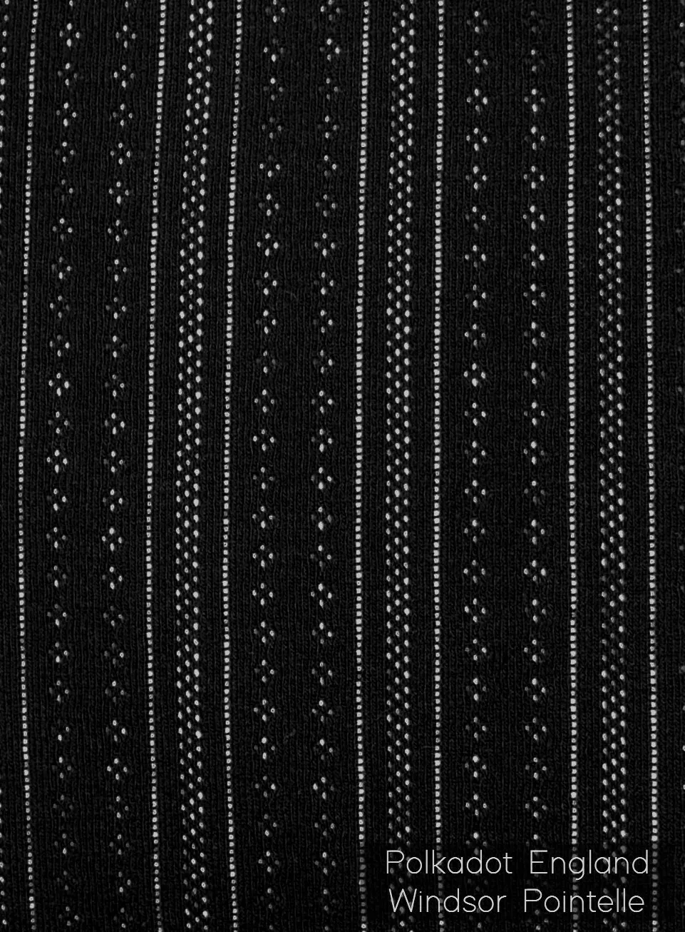Polkadot Black Windsor Pointelle LONG PANT Hi Rise w Black Cluny