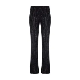 Polkadot Black Windsor Pointelle LONG PANT Hi Rise w Black Cluny
