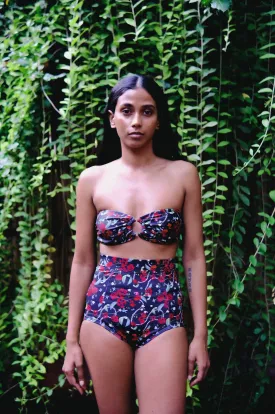 Royal Poinciana High Waist Bikini Bottom