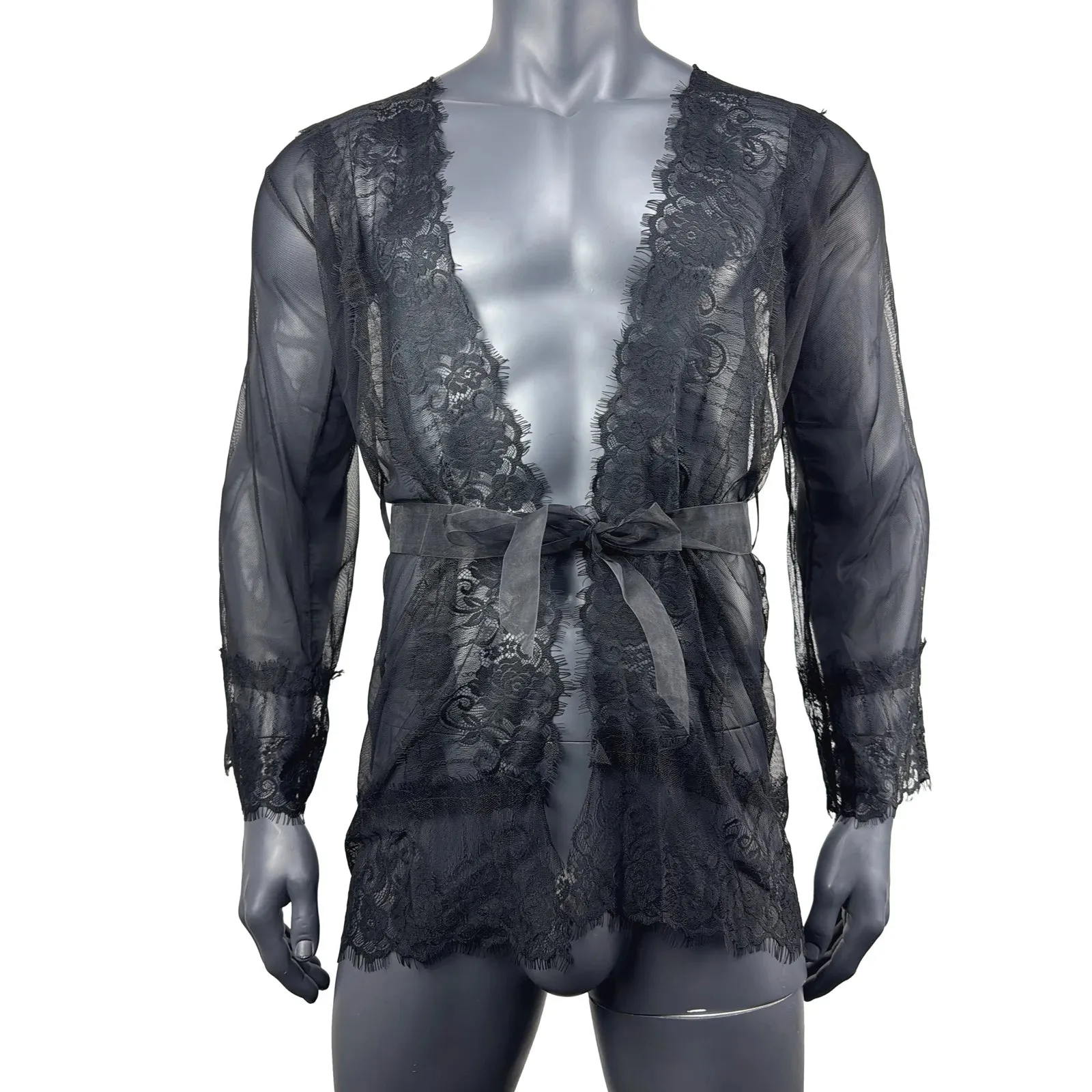 Sexy Transparent Lace Kimono