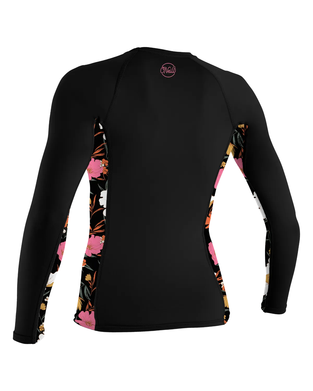 Side Print Long Sleeve Rash Vest in Black & Bluemchen