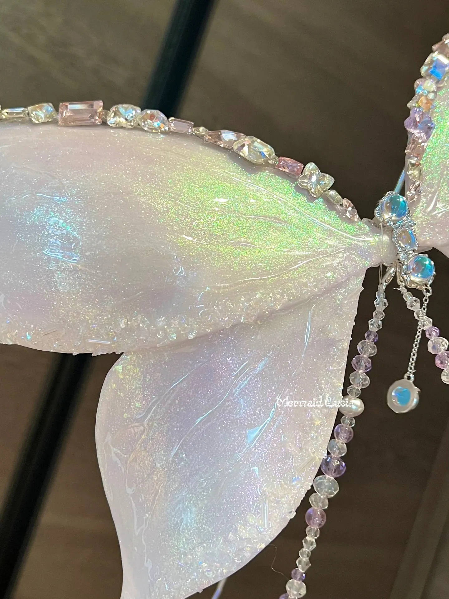 Sparkling Rhinestone Butterfly Resin Mermaid Corset Bra Top Cosplay Costume Patent-Protected