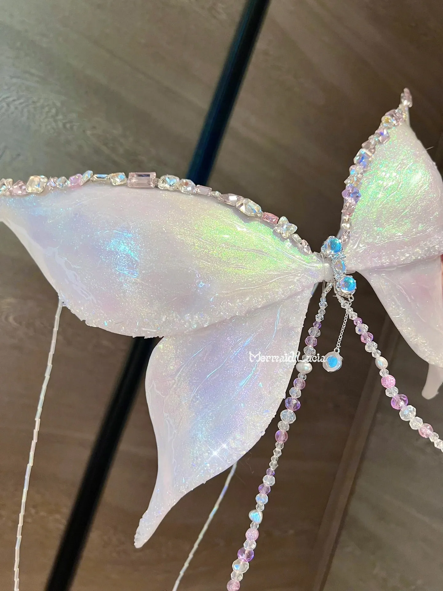 Sparkling Rhinestone Butterfly Resin Mermaid Corset Bra Top Cosplay Costume Patent-Protected