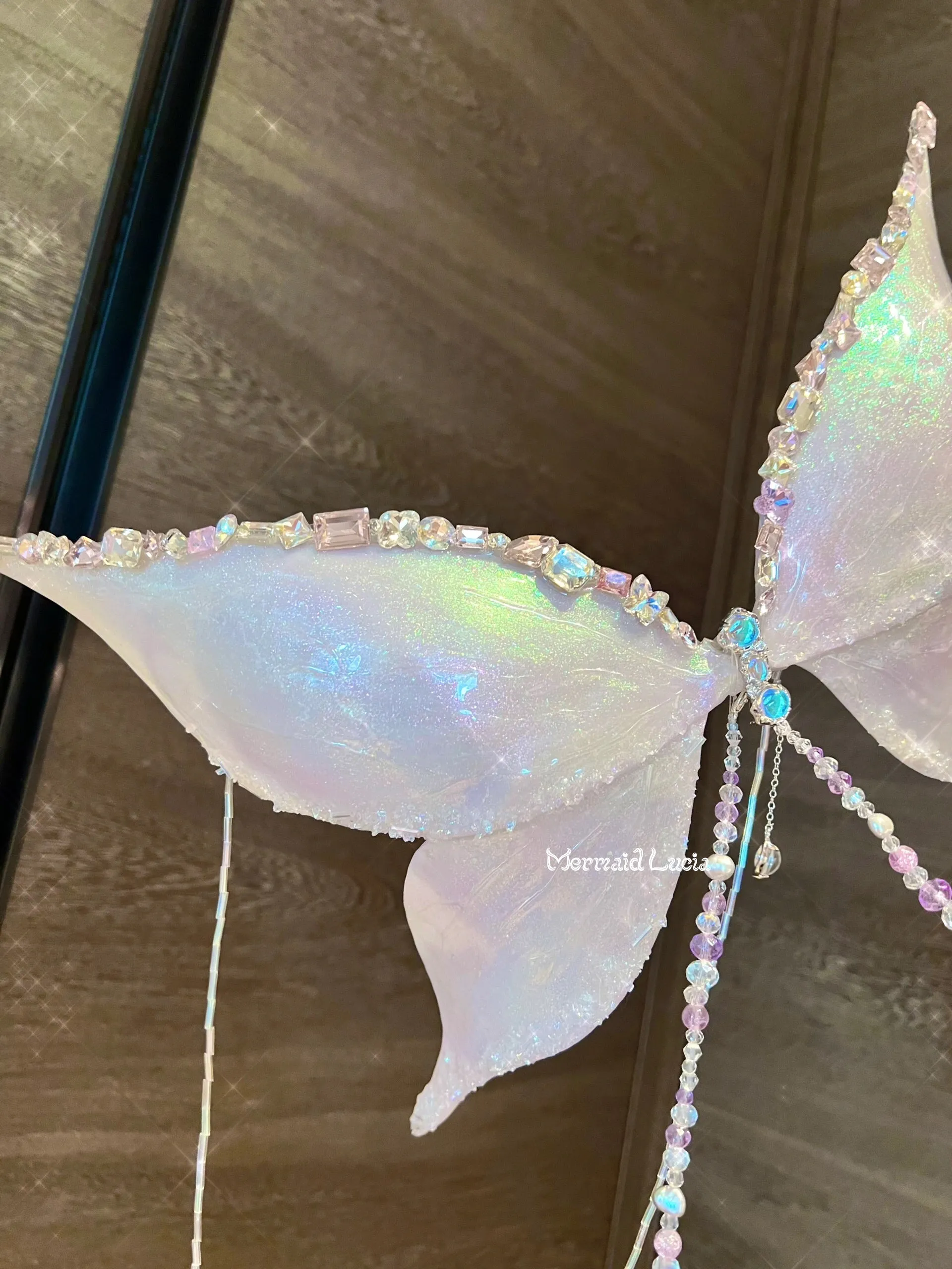 Sparkling Rhinestone Butterfly Resin Mermaid Corset Bra Top Cosplay Costume Patent-Protected