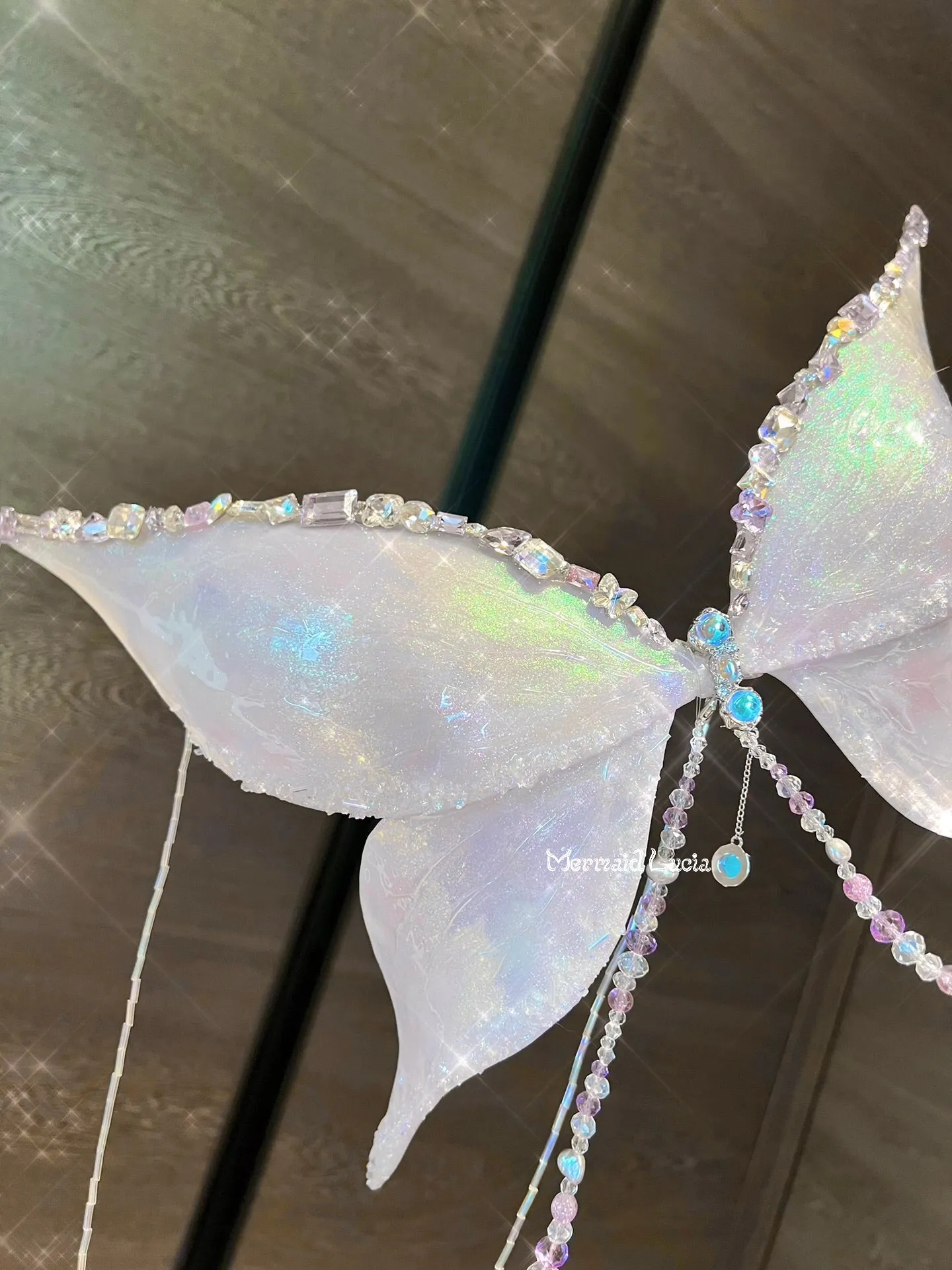Sparkling Rhinestone Butterfly Resin Mermaid Corset Bra Top Cosplay Costume Patent-Protected