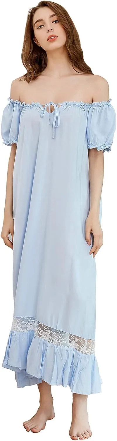 Super Soft Vintage Victorian Palace Style Nightgown Modal Viscose Rayon