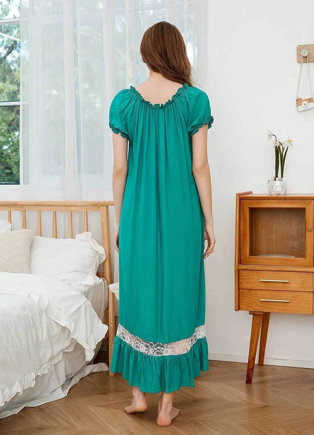 Super Soft Vintage Victorian Palace Style Nightgown Modal Viscose Rayon