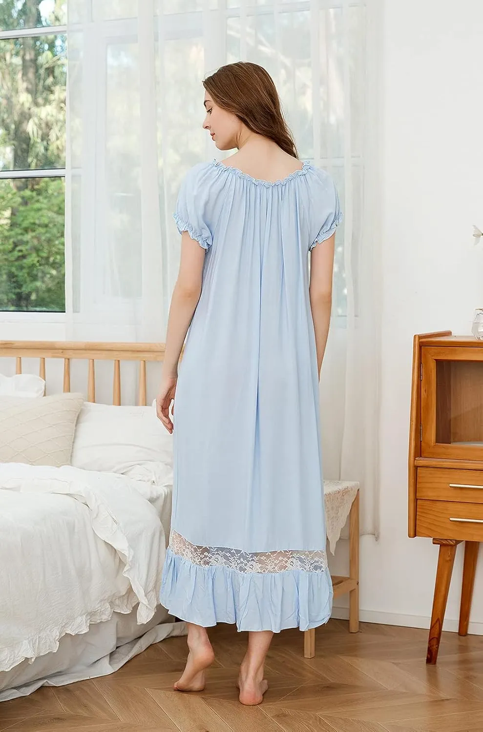 Super Soft Vintage Victorian Palace Style Nightgown Modal Viscose Rayon