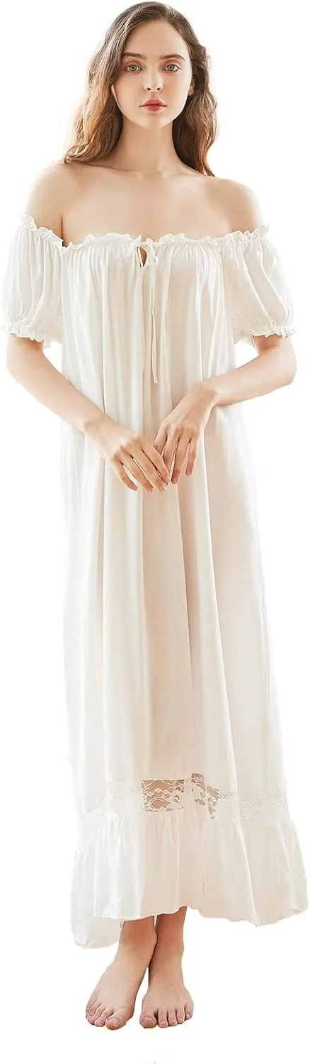 Super Soft Vintage Victorian Palace Style Nightgown Modal Viscose Rayon