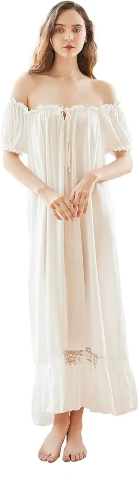 Super Soft Vintage Victorian Palace Style Nightgown Modal Viscose Rayon