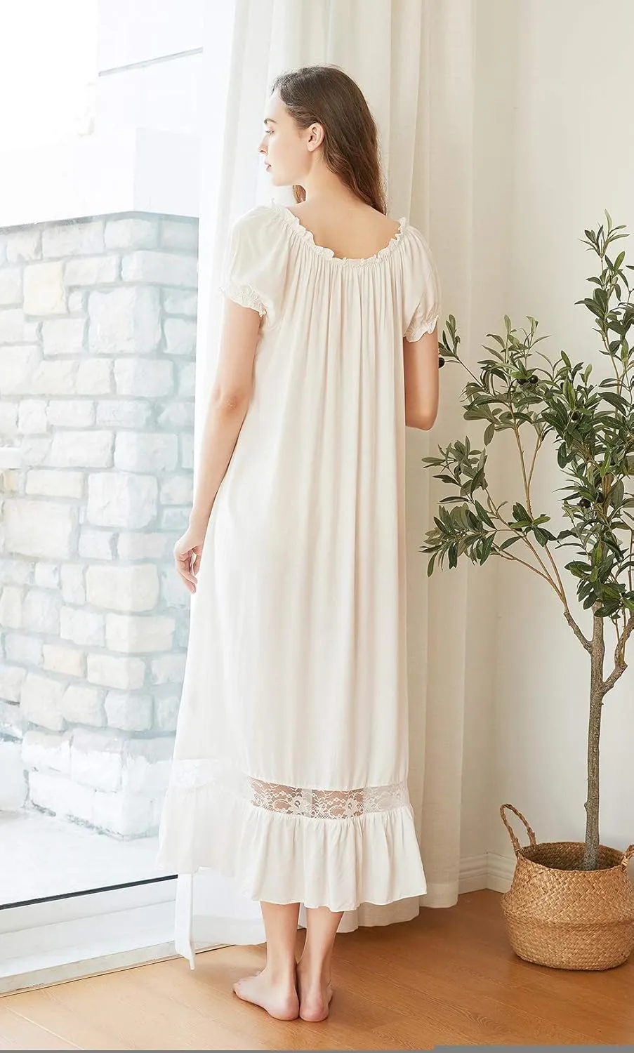 Super Soft Vintage Victorian Palace Style Nightgown Modal Viscose Rayon