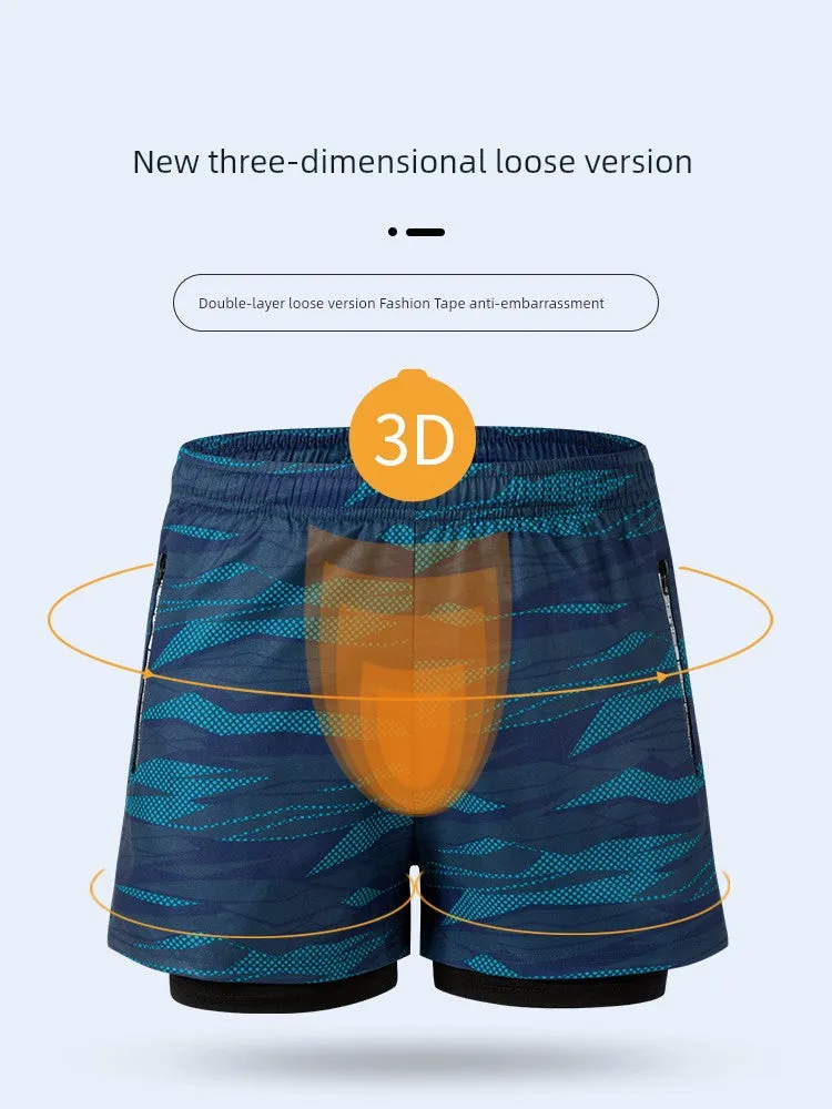 Swimming Trunks Men's Anti-Embarrassment Loose Quick-Drying Men Swimming Trunks Boxer Swimsuit Suit Beach Pants Hot Spring Swimming Equipment