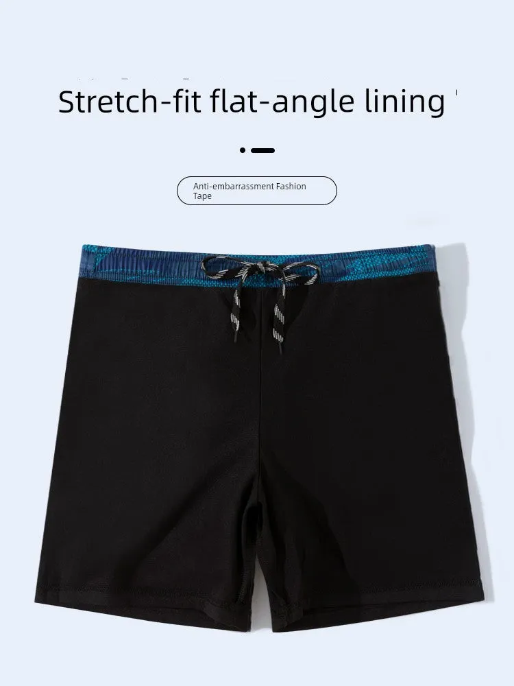 Swimming Trunks Men's Anti-Embarrassment Loose Quick-Drying Men Swimming Trunks Boxer Swimsuit Suit Beach Pants Hot Spring Swimming Equipment