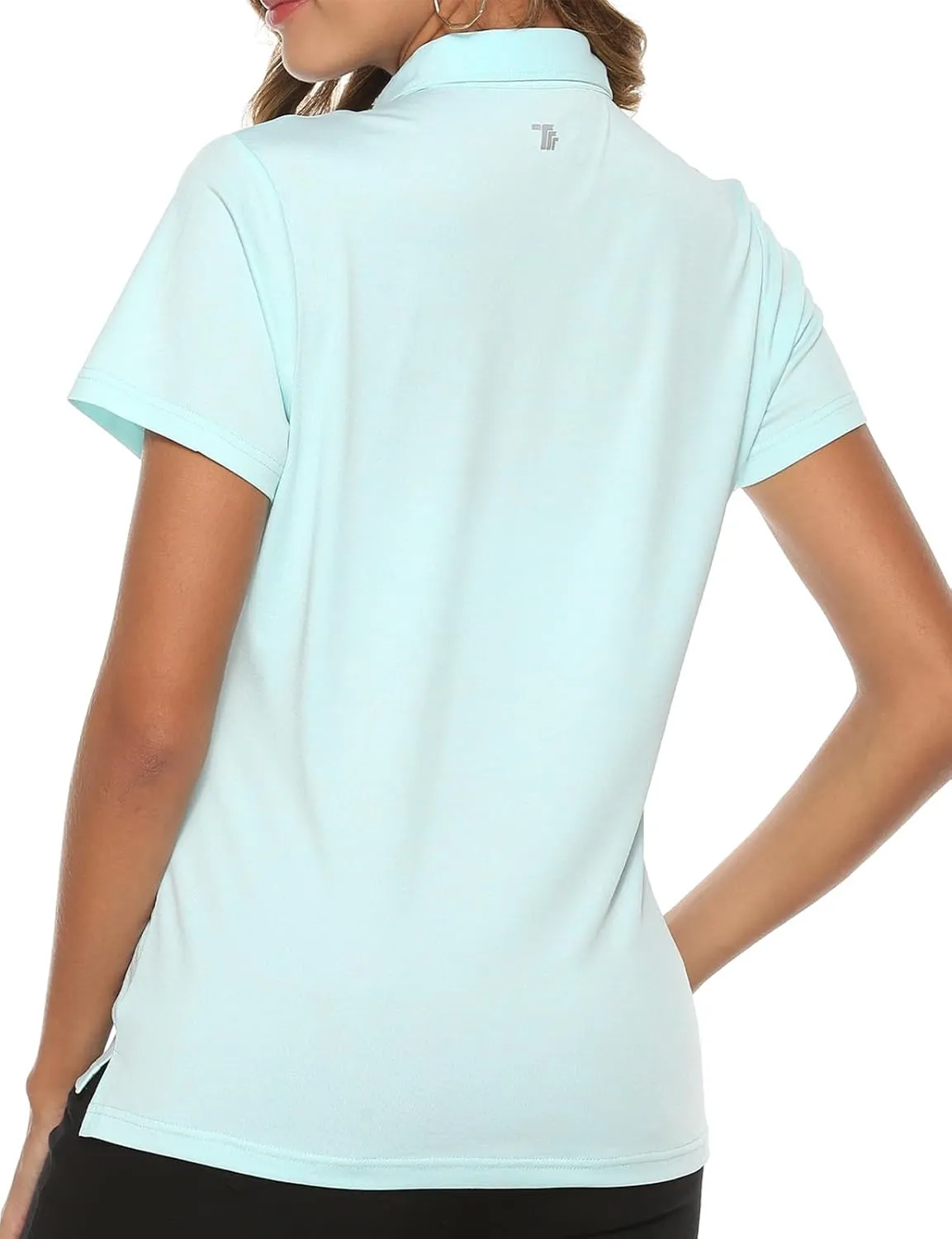 TBMPOY Women's Golf Polo Short Sleeve Shirts Lightweight Moisture Wicking Collared T Shirt Quick Dry 4-Button